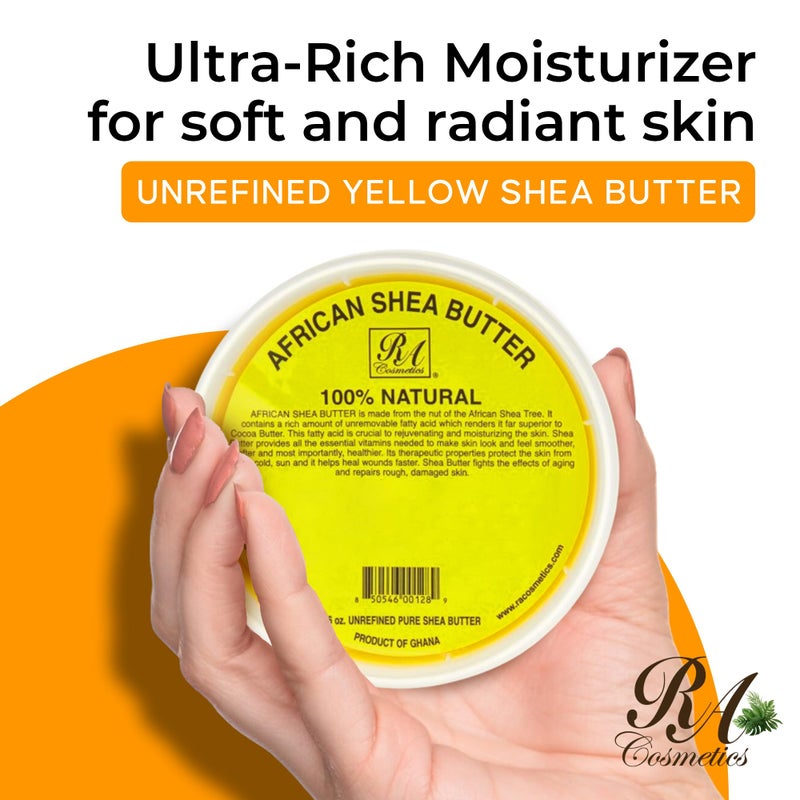 RA Cosmetics 100% Pure African Shea Butter, Golden - Unrefined, Raw African Luxury Head-to-Toe Moisture Miracle for Radiant Skin and Luscious Hair - Sourced from Ghana - 16 oz Jar - Image 2